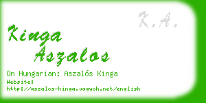 kinga aszalos business card